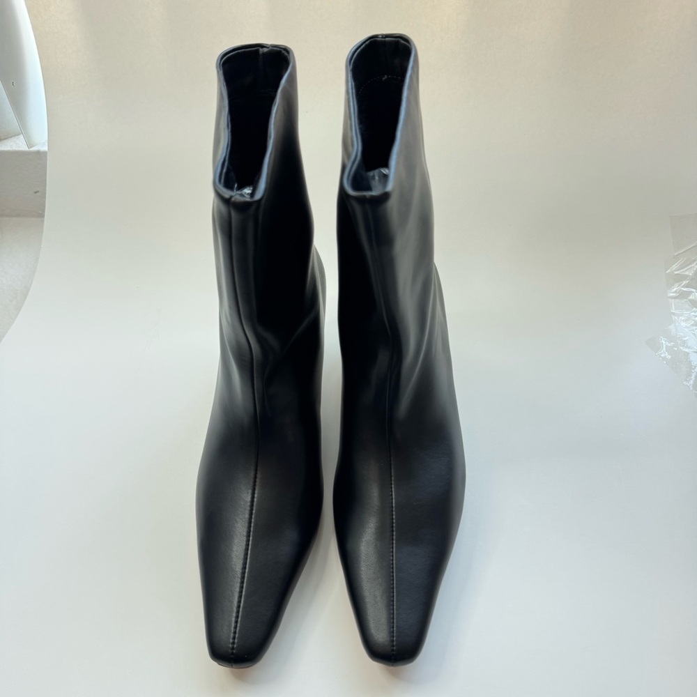 Size 6 Boots Women Square Toe Comfort Kitten Low Heel Ankle Pull On Bootie FSJ